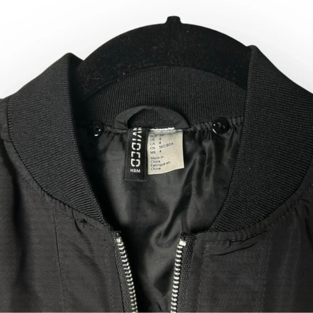 H&M Black Bomber Jacket 4 - Picture 3 of 4